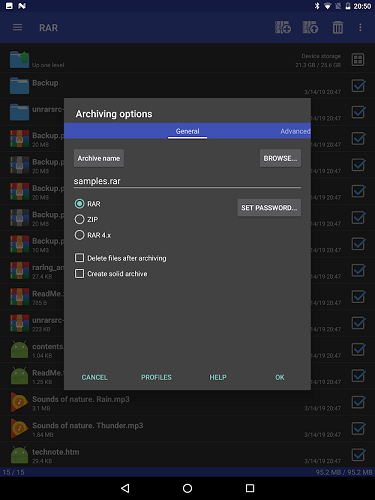 6. Những mẹo và thủ thuật khi sử dụng WinRAR trên Android