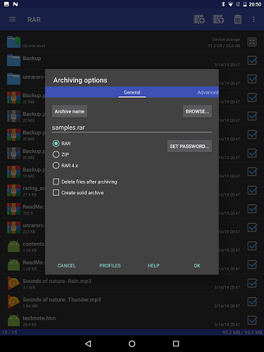 winrar for android tablet free download