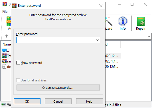 Mengunci file atau folder dengan password (via Zip atau aplikasi WinRAR)