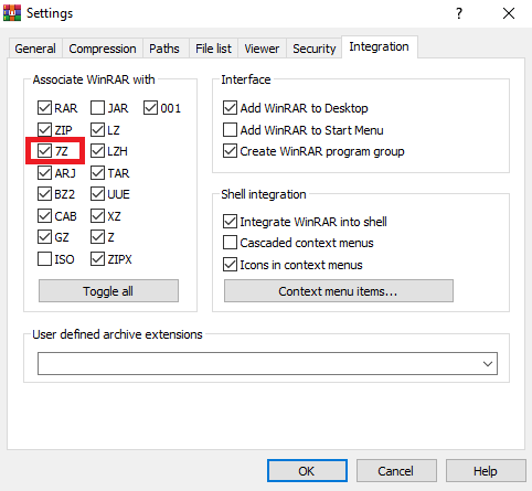 WinRAR can open 7Z (7-Zip) extension by default