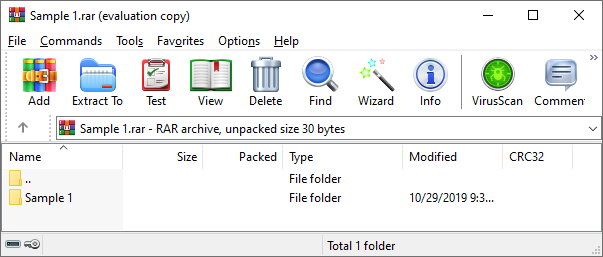 WinRAR apre file RAR