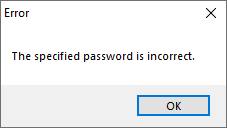screenshot of RAR 5.x wrong password