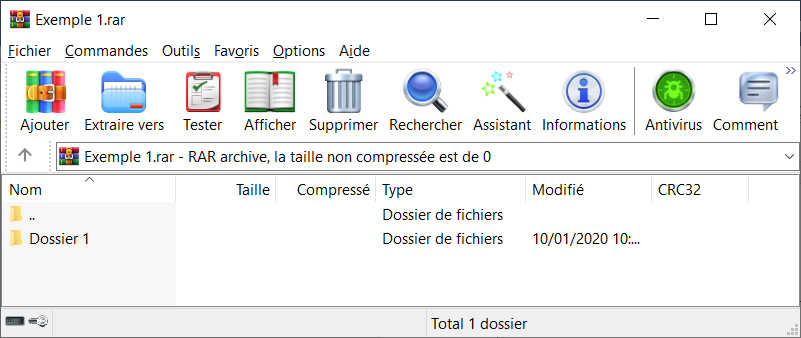 WinRAR ouvre les fichiers RAR